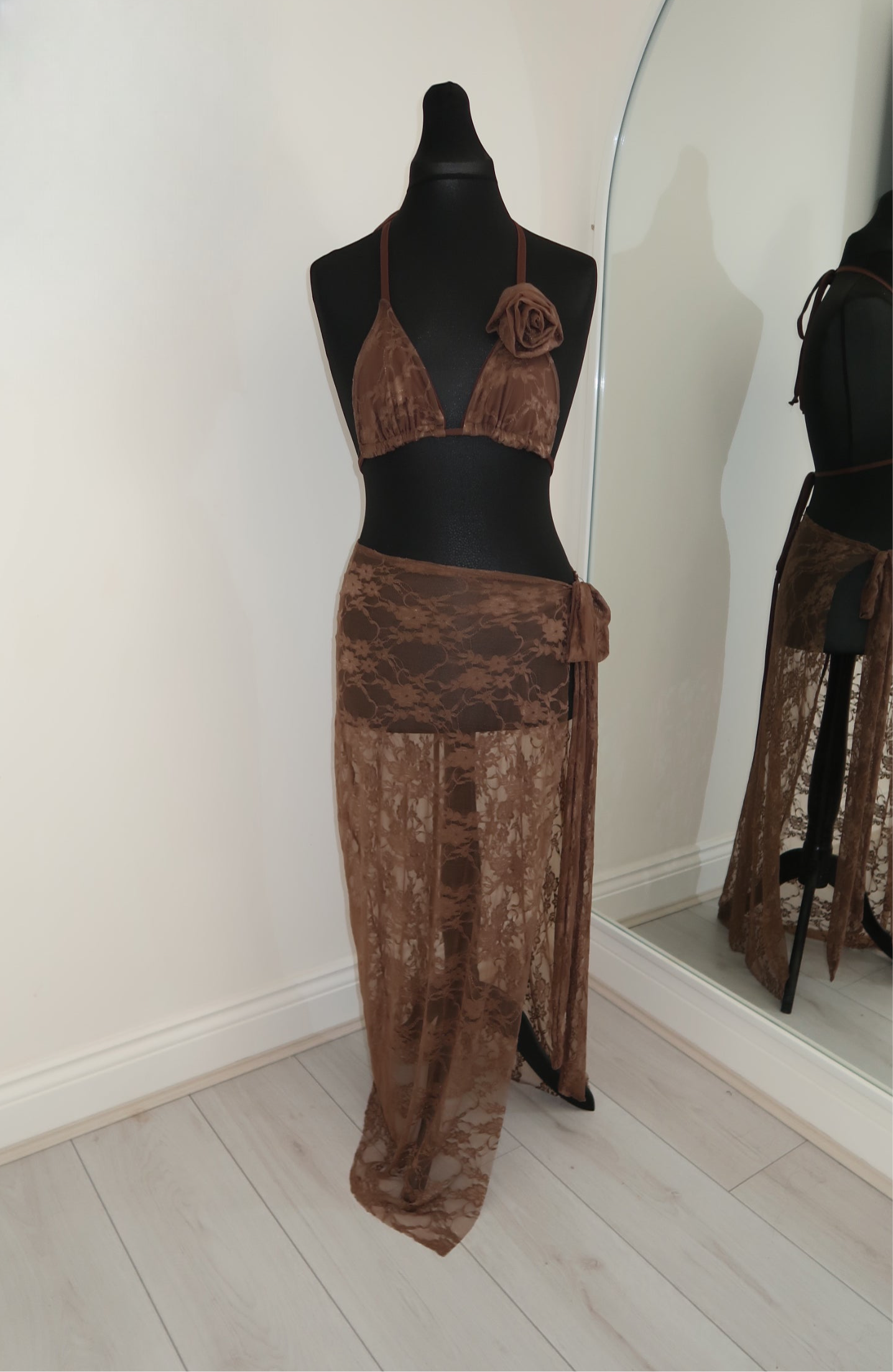 Brown Lace Bikini Set