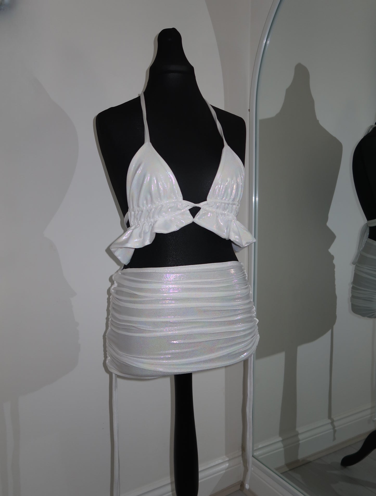 White Metallic Co Ord