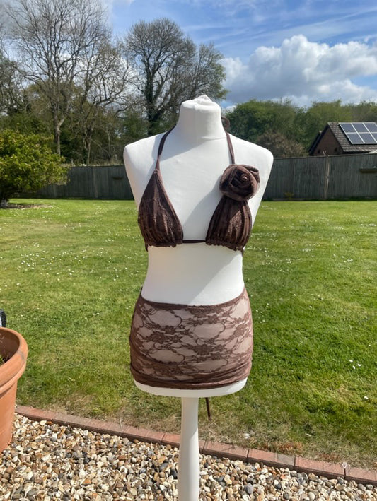Mini Brown Lace Set